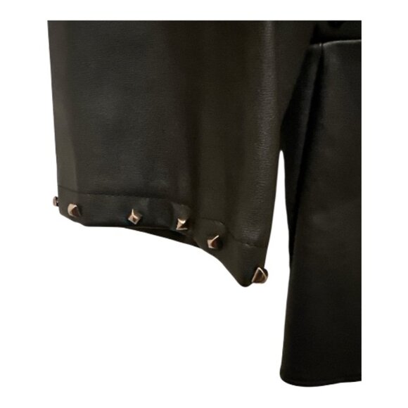 Black Faux Leather Peplum Top - Size 14/16 - Picture 5 of 9